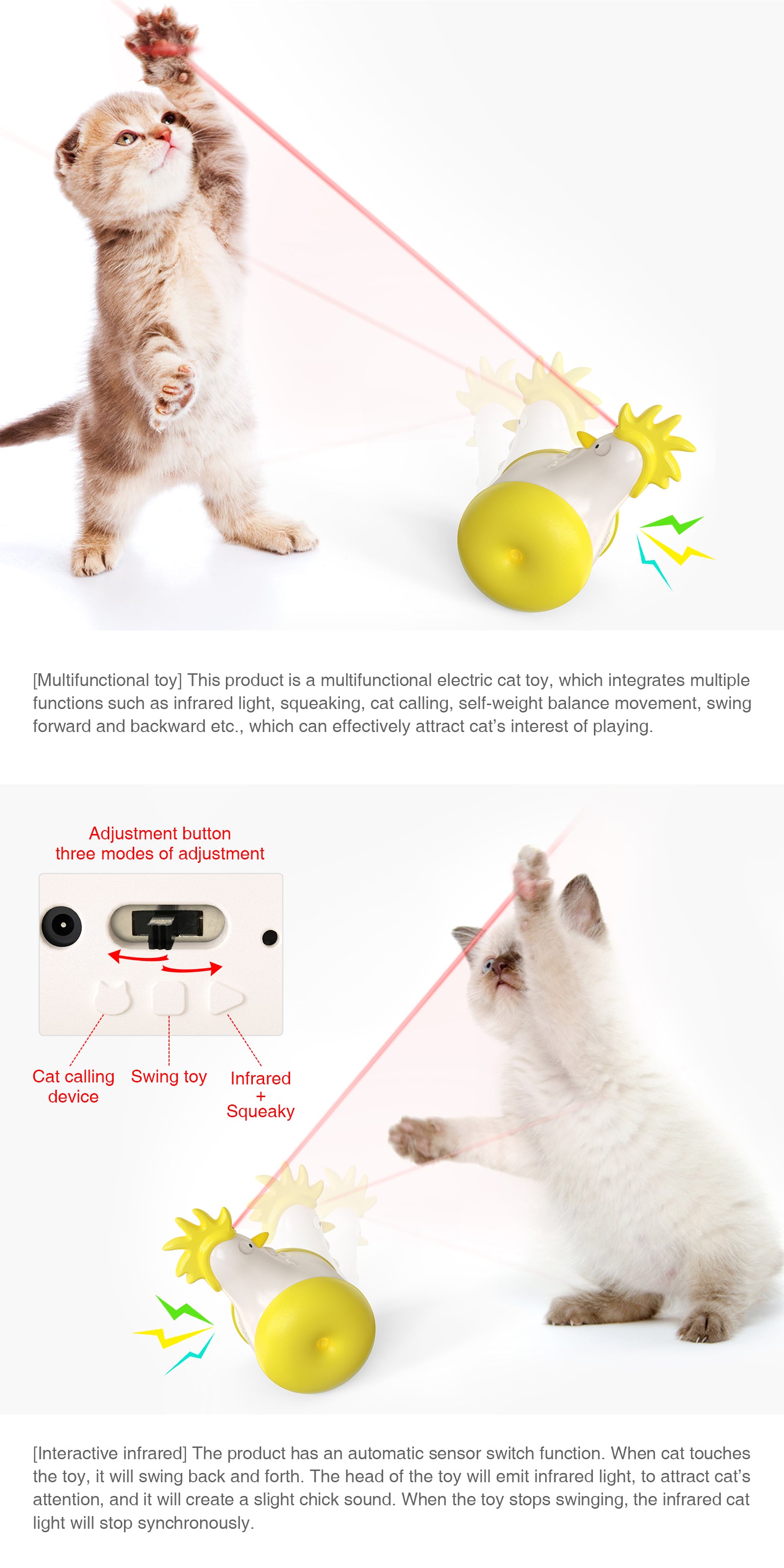 Hot Sale Interactive Smart Automatic Electronic Laser Pointer Cat Toy