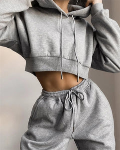 Casual wool lining 2-piece women's sweat suit
