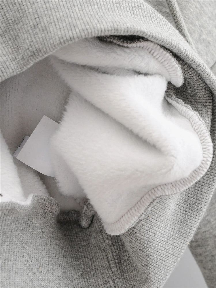 Casual wool lining 2-piece women's sweat suit