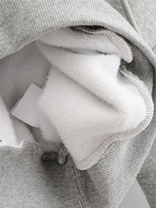 Casual wool lining 2-piece women's sweat suit