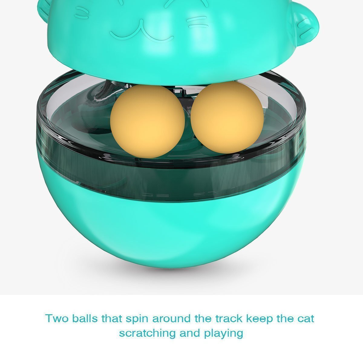 4 in 1 Cat Toy - Cat Feeder+Track Ball+Funny Cat Stick+Tumbler