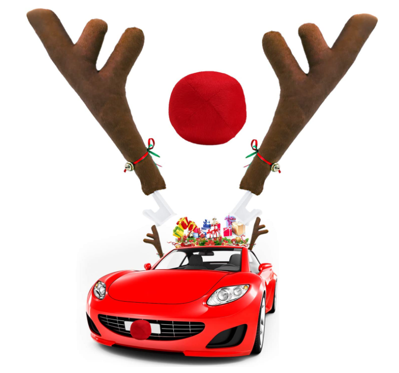 🔥Christmas Hot Sale🔥Car Reindeer Antlers & Nose Decorations