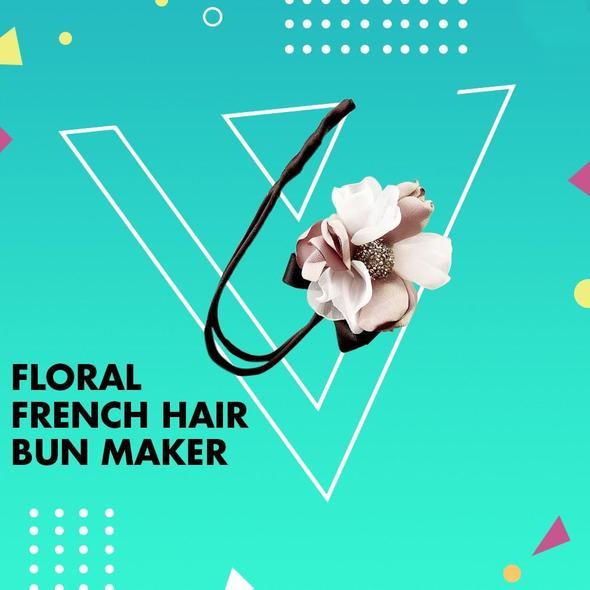 Floral French Hair Bun Maker（3 PCS)