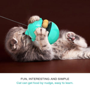 4 in 1 Cat Toy - Cat Feeder+Track Ball+Funny Cat Stick+Tumbler
