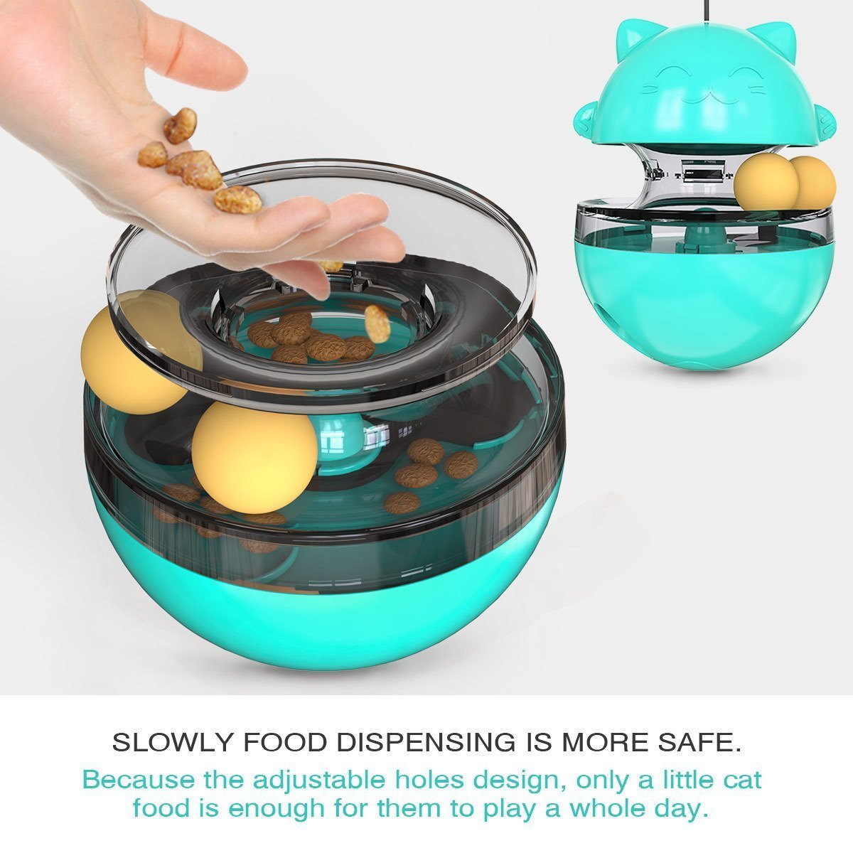 4 in 1 Cat Toy - Cat Feeder+Track Ball+Funny Cat Stick+Tumbler