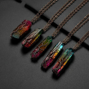 Tree of Life Crystal Stone Necklace