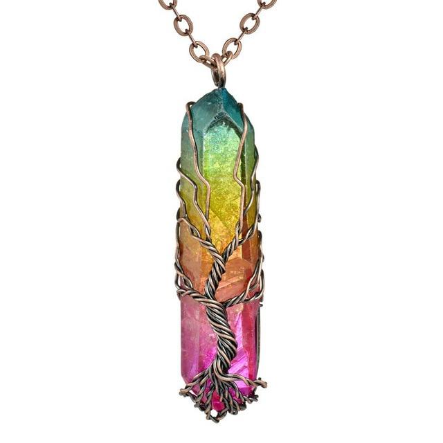 Tree of Life Crystal Stone Necklace